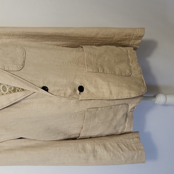 Goodfellow & Co Men's Taupe Patch Pocket Button Front Linen Blend Blazer Size M - Picture 4 of 16